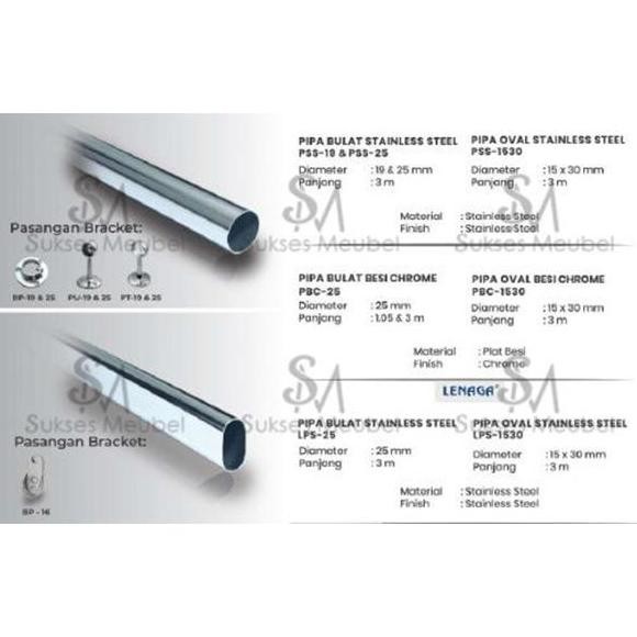 Promo (1 Mtr) Pss - 25 Pipa Bulat Stainless Steel Huben Diameter 1 Inch - 25 Cod
