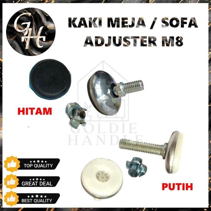 Promo Stabil Adjuster Kaki Adjuster Meja Kursi Nylon Putih Hitam Adjuster M8 Pelindung Kaki Kursi Pr