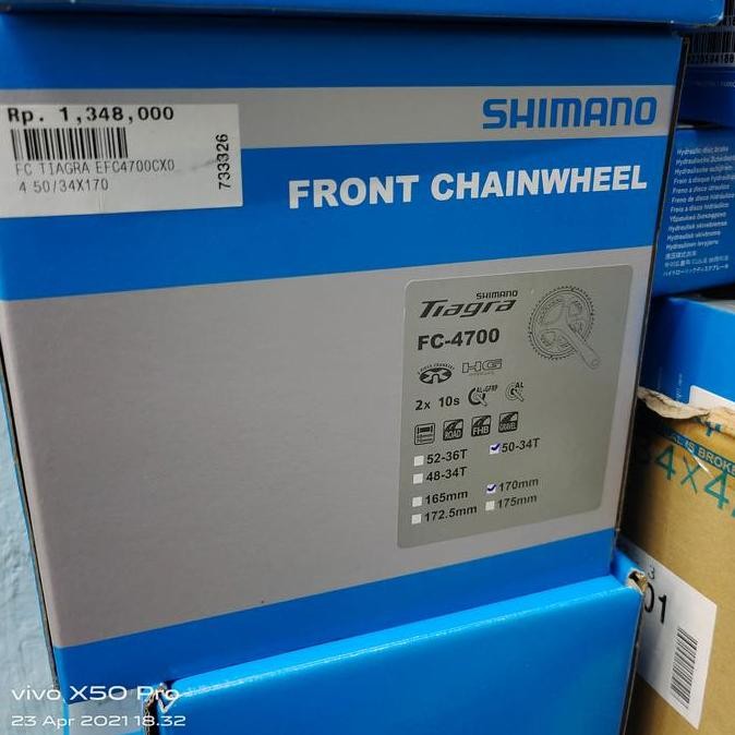 Crank Shimano Tiagra FC-4700 50/34T Dan 52/36T Crank Tiagra 2 Sp 4700 Original With Box