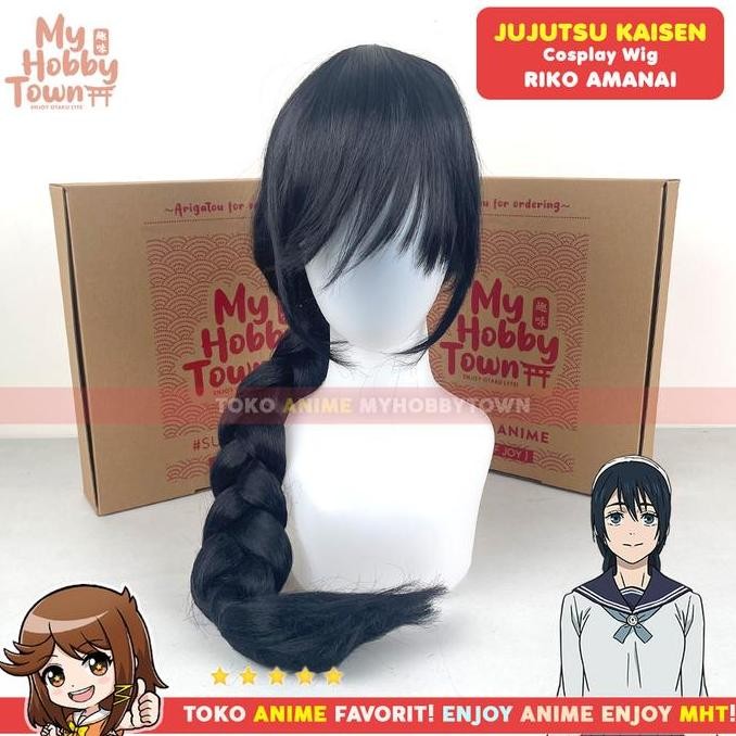 Wig Rambut Palsu Cosplay Anime Jujutsu Kaisen Riko Amanai