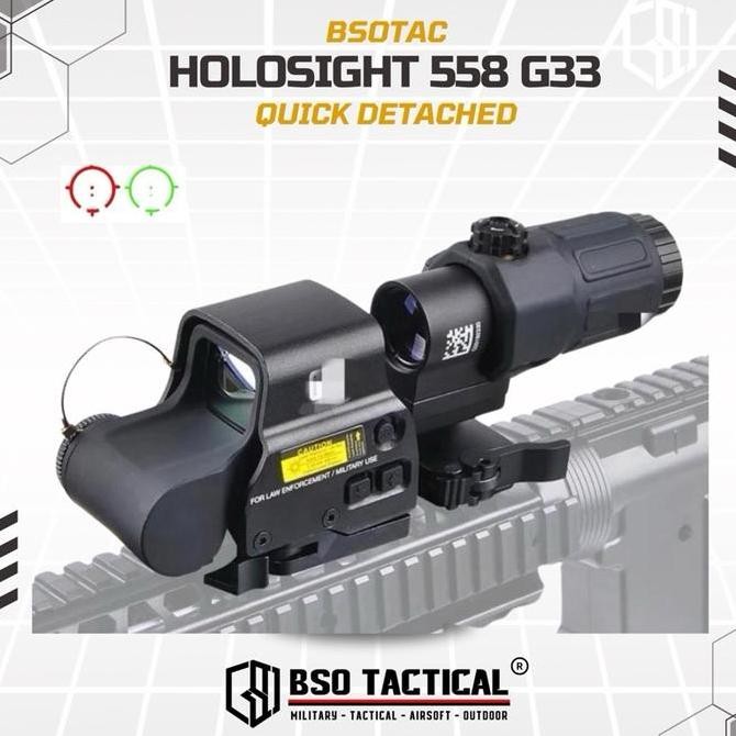 Tactical Holosight Eotech Style Exps3 & G33 3X Magnifier Airsoft Scope Kualitas Terbaik Harga Termur