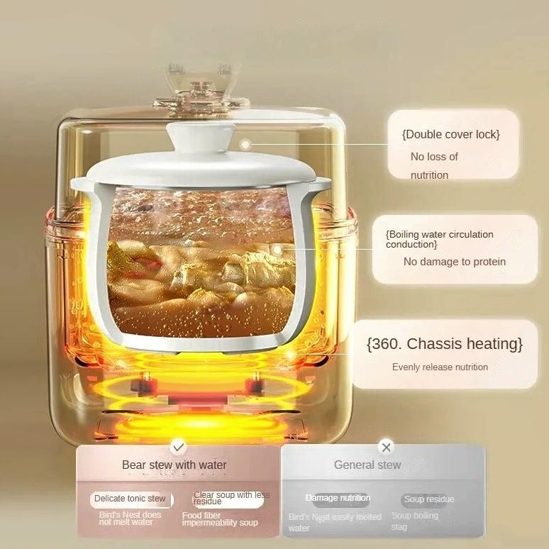 [Bs Cod] Bear Egg Steamer Elektrik 2 Susun Stainless Egg Boiler Steamer Food Kukusan Bakpao - Kukusa