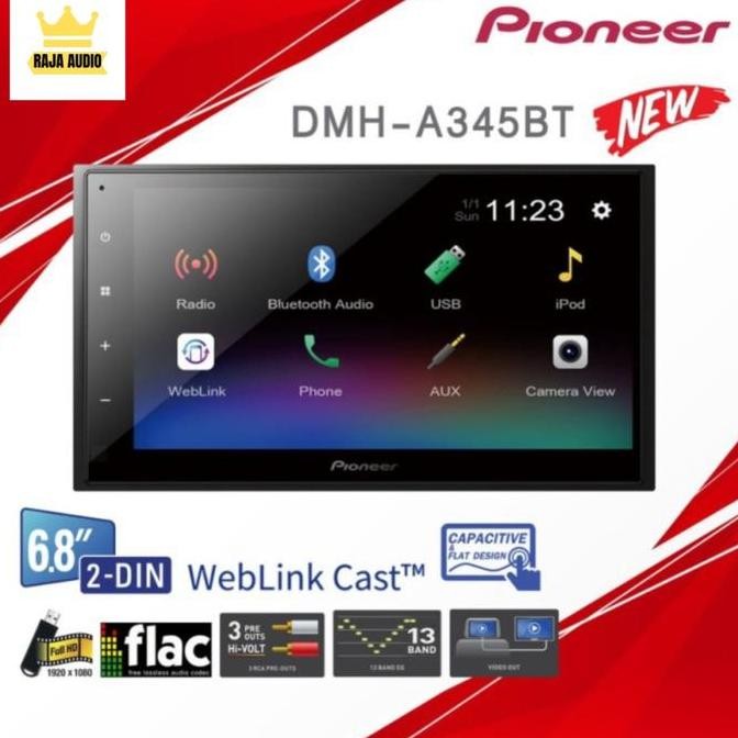 Promo Pioneer DMH-A345BT Head Unit Double Din DMH A345 BT Tape Audio Mobil Diskon