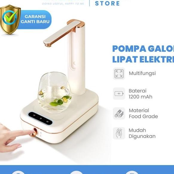 Pompa Air Minum Galon Meja Lipat Electric Cas Otomatis Tanpa Kabel