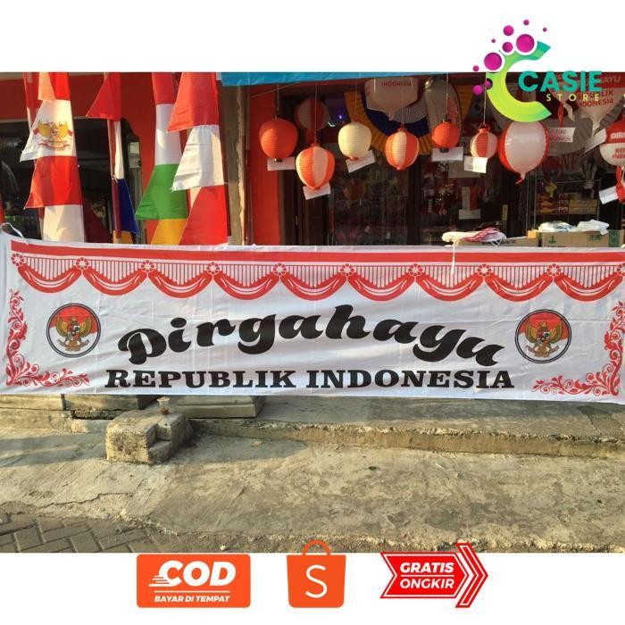 y-76 gh-67 umbul umbul bakcground banner kain tiang merah putih warna warni agustus HUT RI Terlaris 
