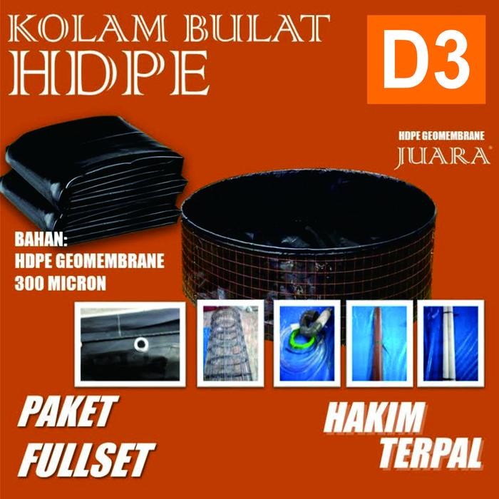 PAKET FULLSET KOLAM BIOFLOK HDPE 300 MIKRON D3 TINGGI NORMAL