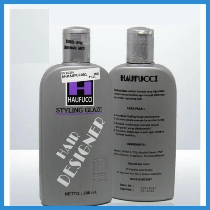 READY HAUFUCCI - HAUFUCI STYLING HAIR GLAZE - HARUCI MINYAK RAMBUT PRIA 200ML PRIVASI AMAN