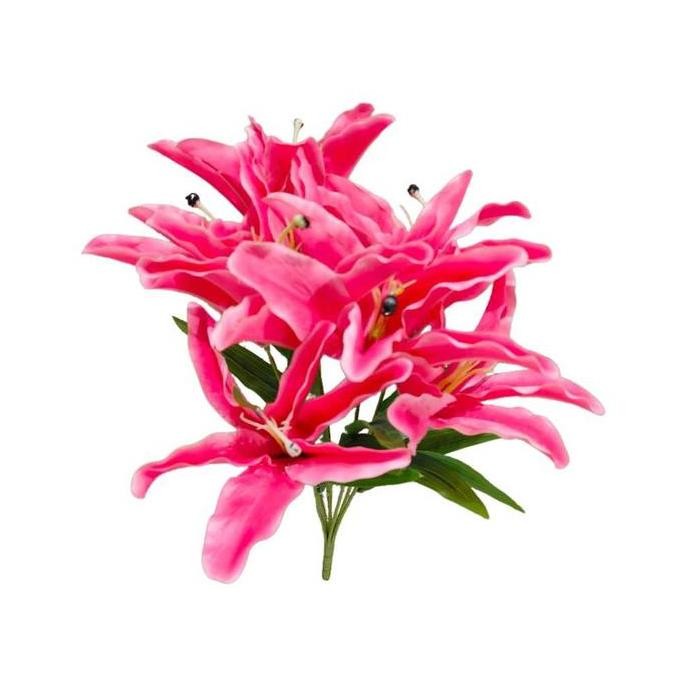 DF11 >> Bunga L2 Lily Latex Jumbo 7 Cabang Artificial Semi Latex Premium, bunga Lily OY-201 Hiasan B