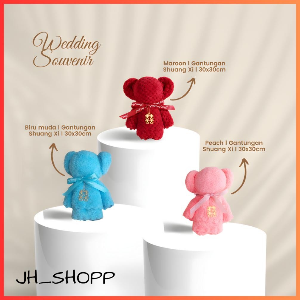 JH SOUVENIR PERNIKAHAN HANDUK BONEKA MURAH BERKUALITAS FREE GANTUNGAN WEDDING BAHAN MICROFIBER