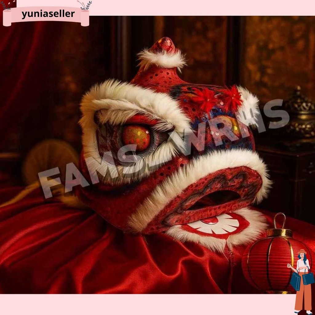 Barongsai Anak Dewasa Bahan Karton Tebal Kokoh Barongsai Kedip Fm -37