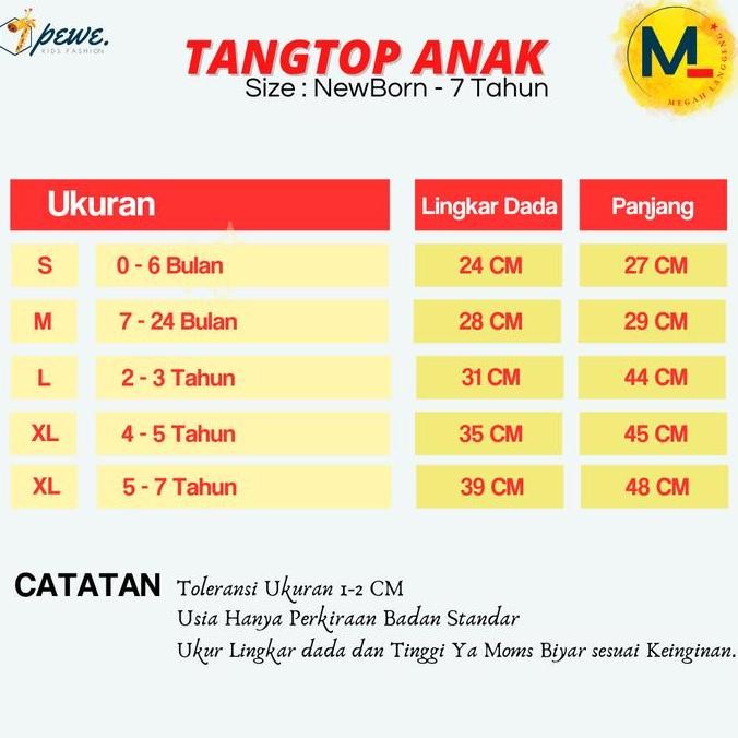 DF341>> 6 pcs tangtop anak perempuan 4 tahun perempuan / kaos dalam anak perempuan bahan halus / ten