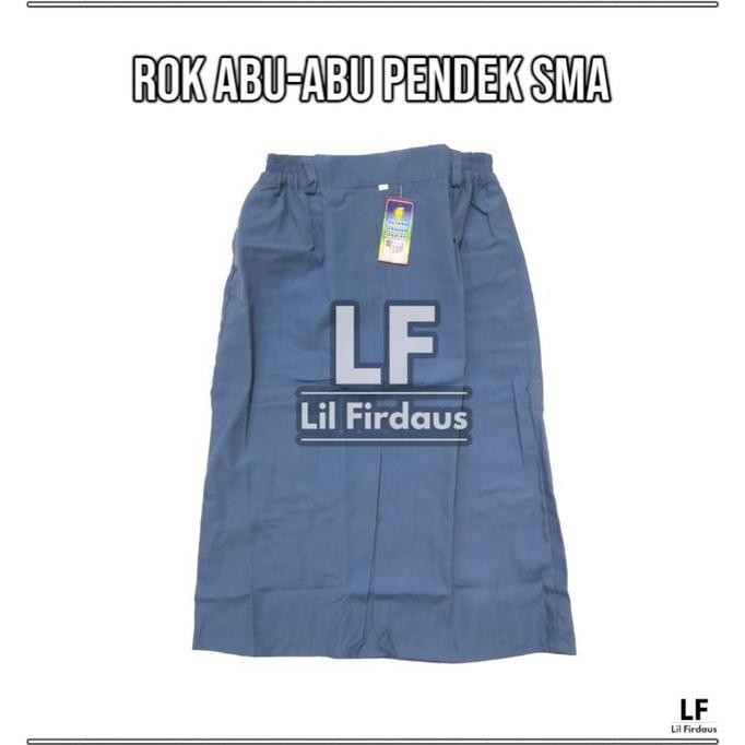 DF335>> Setelan Seragam SMA Perempuan - Baju SMA Lengan Pendek, Rok Abu Pendek
