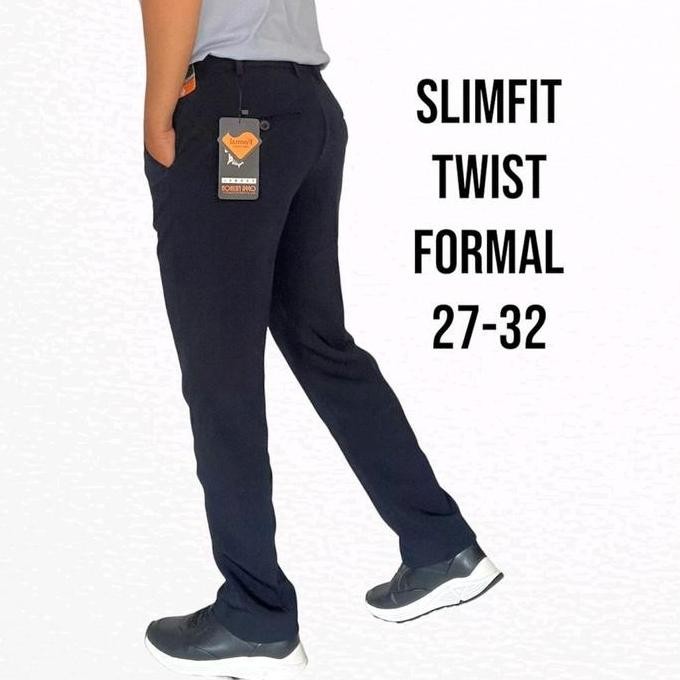 Promo Celana Panjang Kantor Formal Kerja Bahan Dasar Slim-fitting Fit Kantong Muda Nyaman Slim Fit T