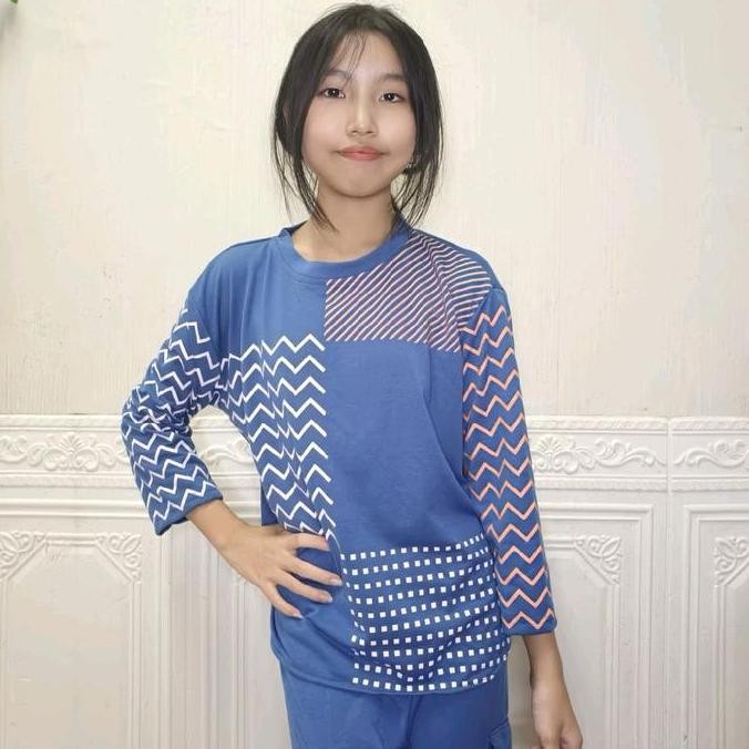 DB108 >> STRIPY ANAK SETELAN SARIMBIT IBU ANAK Vista Terry Premium Adem Nyaman Lembut Baju Kaos Panj