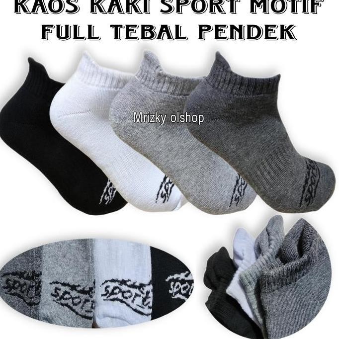 Kaos Kaki Sport Pendek Tebal Semata Kaki/Kaos Kaki Sport Motif