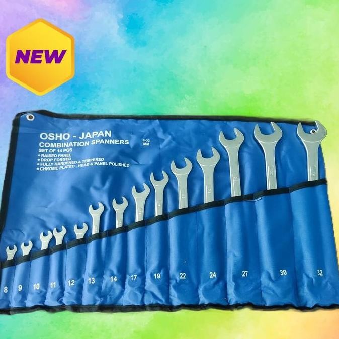 Osho Japan Kunci Ring Pas 14 Pcs Set - Wrench Set 11 Pcs 8 - 32