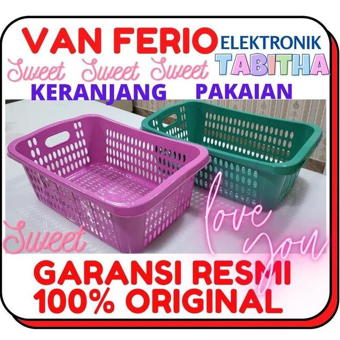 Keranjang Pakaian / Baju Plastik Segi Tabitha Medium Laundry Basket