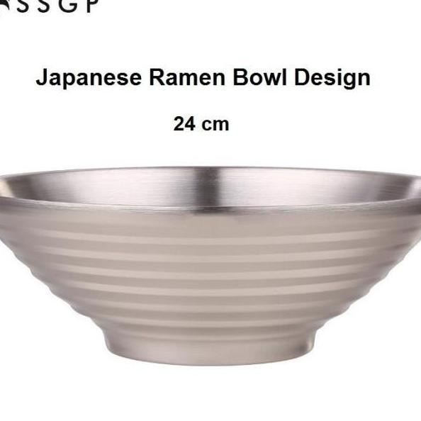 Ssgp 24Cm Stainless Steel Japanese Ramen Bowl Mangkuk Stainless 24Cm