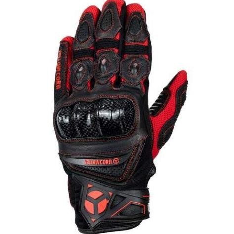 GLOVE YELLOW CORN YG-343 BLACK/RED | SARUNG TANGAN MOTOR | ORIGINAL