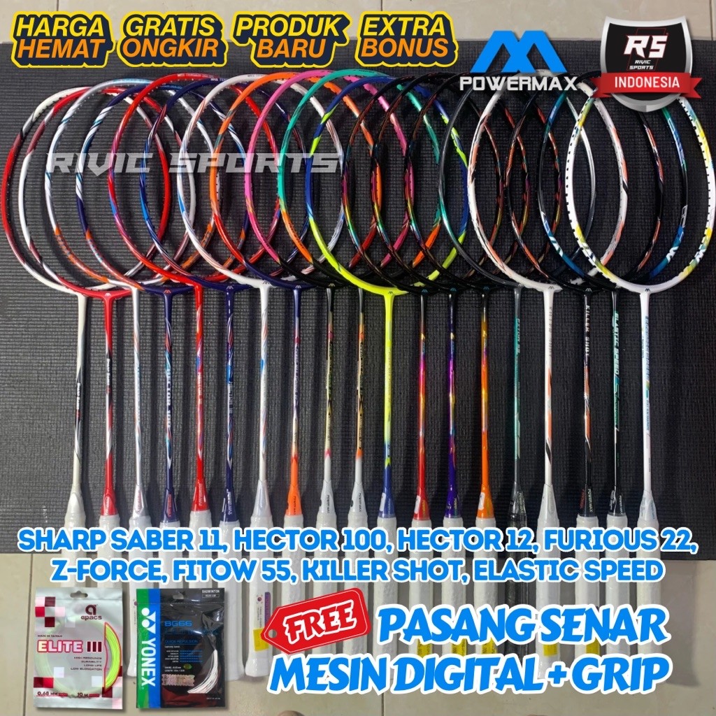 Raket POWERMAX EVO 10 II Air Stream 900 Furious 50 Aztroz 99 IV Tectonic 28 SHARP SABER 11, HECTOR 1