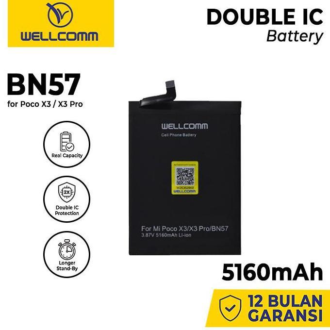 Bestseller- Battery Double Ic Wellcomm Xm Poco X3/Bn57/X3 Pro 5160mAh