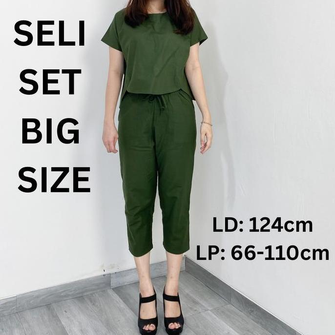Coup- Seli One Set B Size Setelan Super Jumbo Nita Linen Panjang Besar