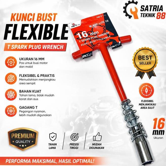 DF293 - IWT KUNCI BUSI 16MM T SPARK PLUG WRENCH KUNCI BUSI FLEXIBLE Motorcycle
