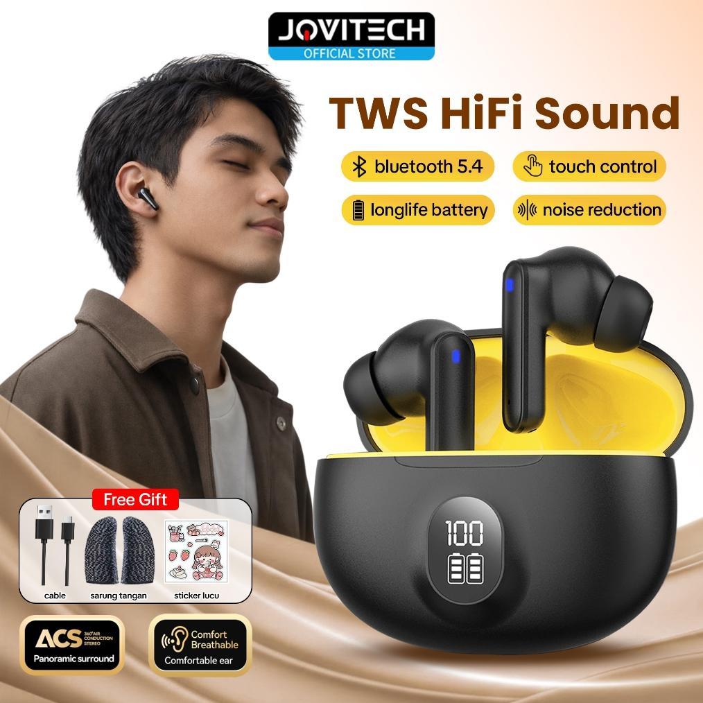 Hot Jovitech X15 Tws Gaming Earphone Bluetooth No Delay V5.3 Led Smart Display Touch Control Hi-Fi S