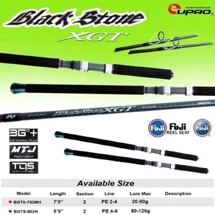 Best Seller EXPERT GRAPHITE JORAN POPPING EUPRO BLACK STONE XGT 782MH | 802H | POPPING | SPINNING | 