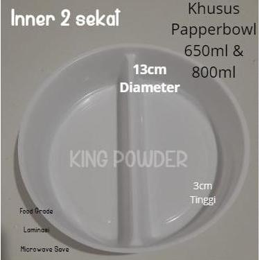Tafel- Isi 25 Paper Bowl 650/800/Ricebowl/Tempat Nasi/Box Nasi Bowl+Lid+Inner Tray Isi 25