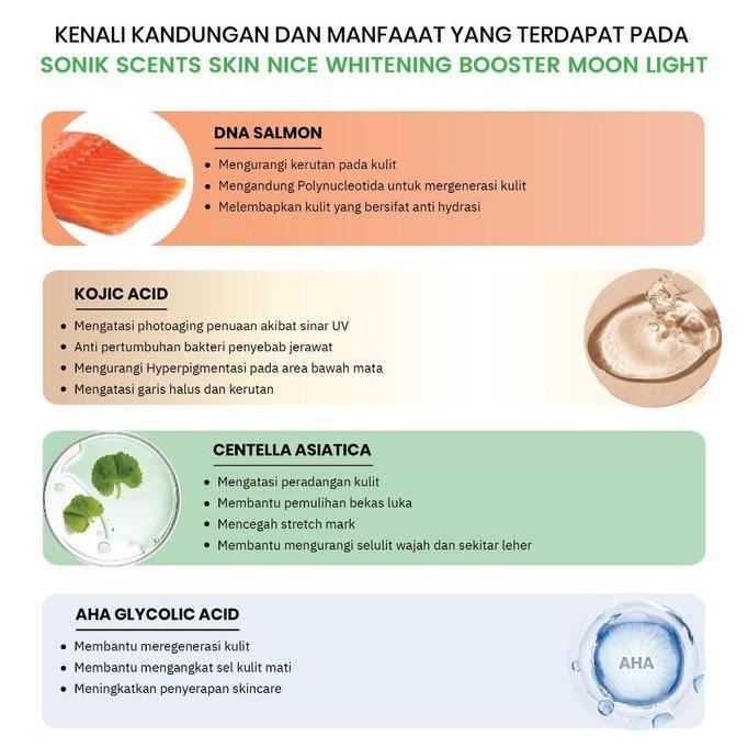 Glow- Paket Anti Flek Hitam Skin Nice Whitening Booster Cream 50G/30G Tranexamic Hijau Dan Calming T
