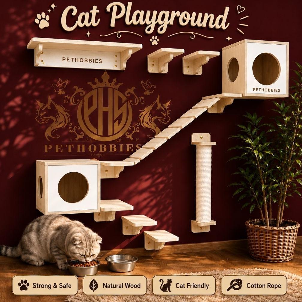 Cat wall playground / Cat condo / Cat tree / Garukan kucing / Mainan kucing Murah