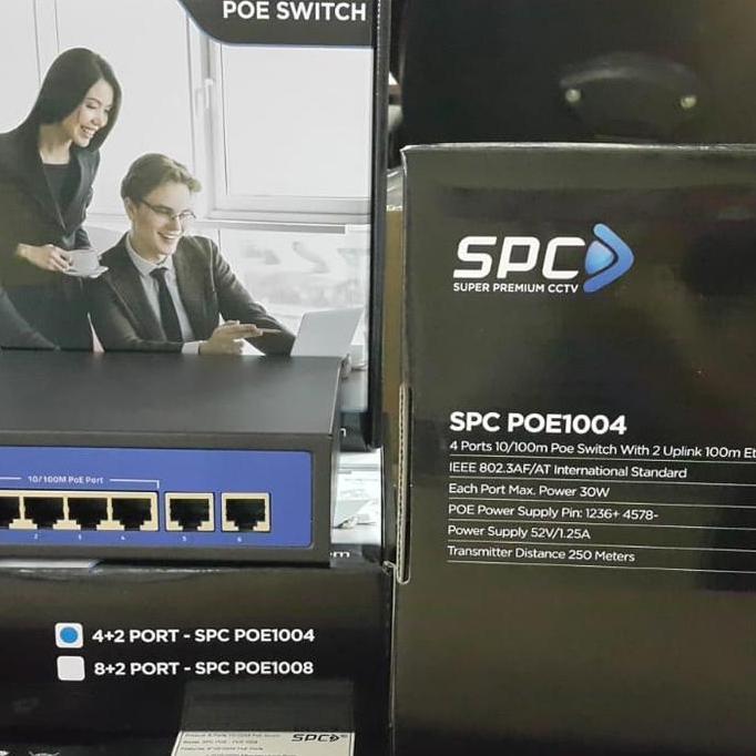 SWITCH POE 4 PORT+2 SPC