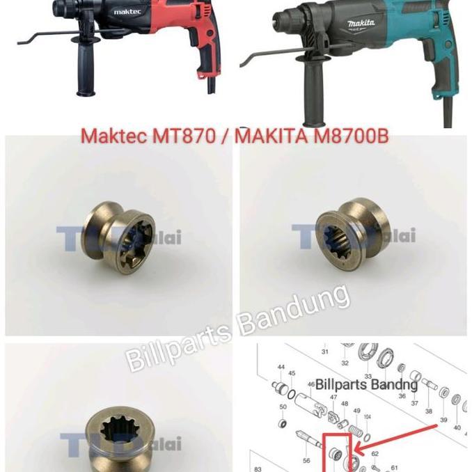 populer] part jack shaft MT870 M8700 bor Maktec Makita as gear pengatur drill MT 870 / M 8700 B rota