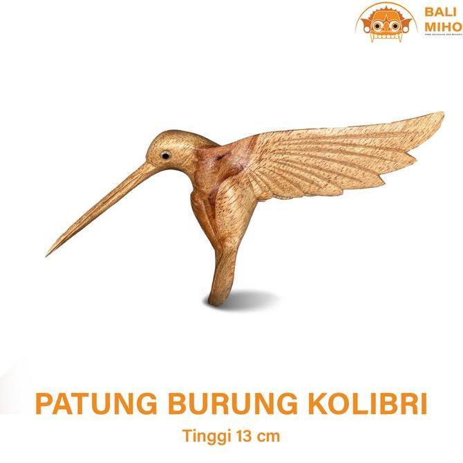 $+$+$+$+] Patung Burung Kolibri Tinggi 13 cm -Patung Burung Kayu - Patung Burung