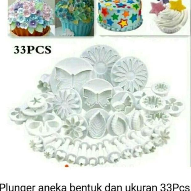 }}}}}}] PLUNGER / CETAKAN FONDANT / PUDING /CUTTER 33Pcs