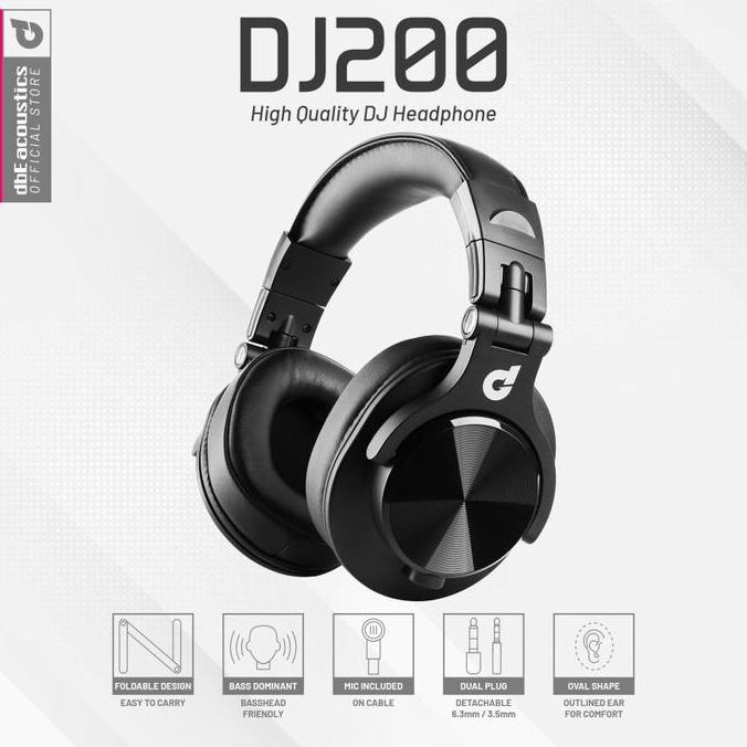 dbE DJ200 High Quality DJ Bass Headphone with Microphone