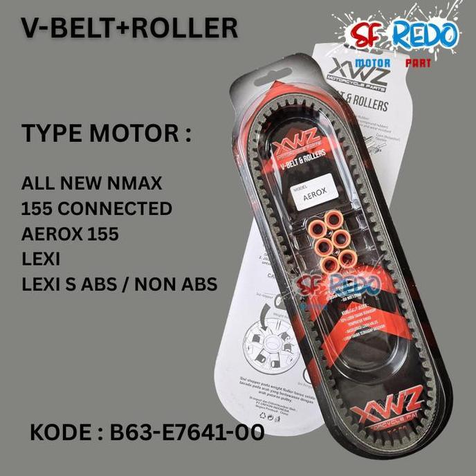 DV383 - VANBELT V-BELT V BELT FANBEL AEROX 155 LEXI LEXI S ALL NEW NMAX 155 B63-E7641-00  + ROLLER X