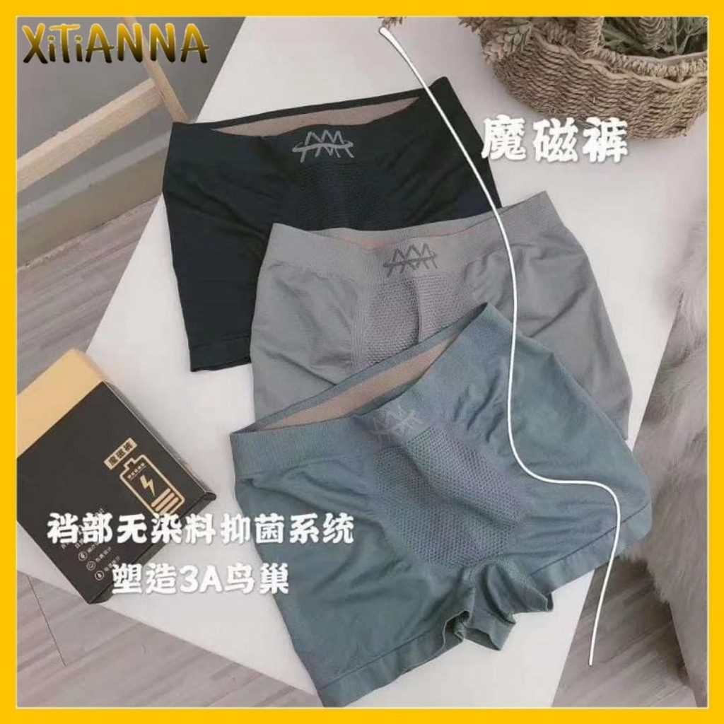 XT Celana Boxer Premium Bahan Rajut Cd Pria Boxer Polos Korset Pria CD60