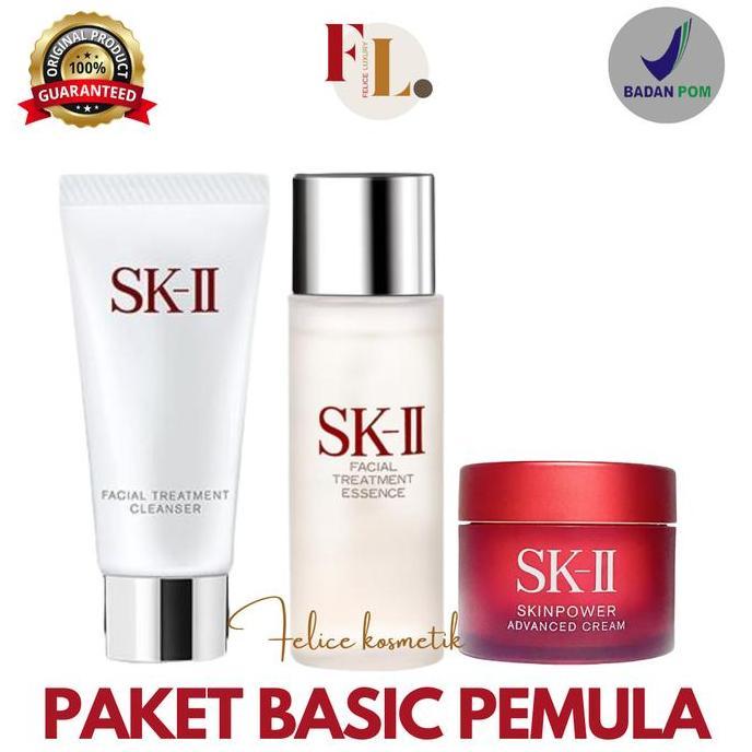 Sk-Ii/Sk2/Skii Paket Trial Fte +Gentle Cleanser +Rna Power Cream Facial Pelembab Perawatan Wajah Pen