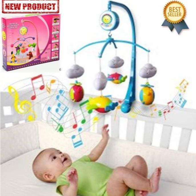 Mainan Boneka Gantung 12 Musik Stroller Bayi Mainan Musik Berputar LT