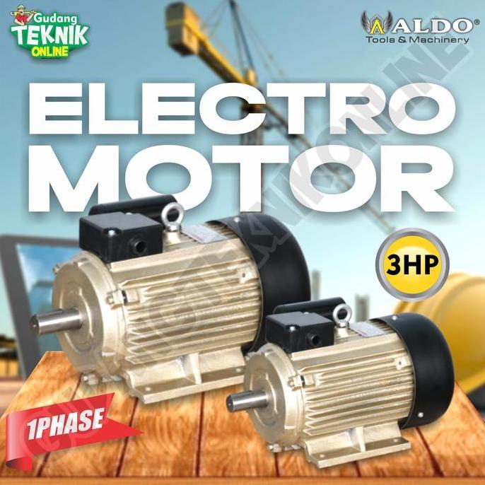 KAULANO Dinamo Motor Penggerak 3Hp 4P 1Ph 1400Rpm ALDO / Elektro Motor ALDO 3 Hp Dinamo Motor Pengge