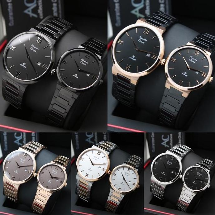 ALEXANDRE CHRISTIE AC8564 AC 8564 SAPPHIRE GLASS JAM WANITA ORIGINAL