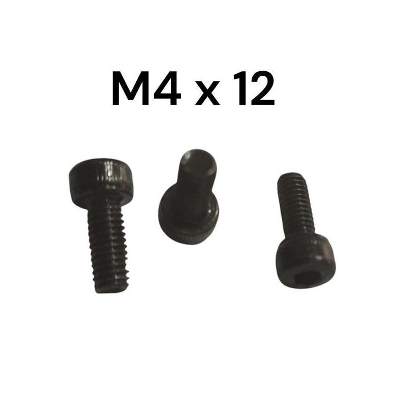 (10PCS) BAUT SOCKET M4 X 12 HITAM / BAUT SOKET M4 X 12 HITAM  / BAUT SOKET HITAM 4MM X 12MM STAINLES