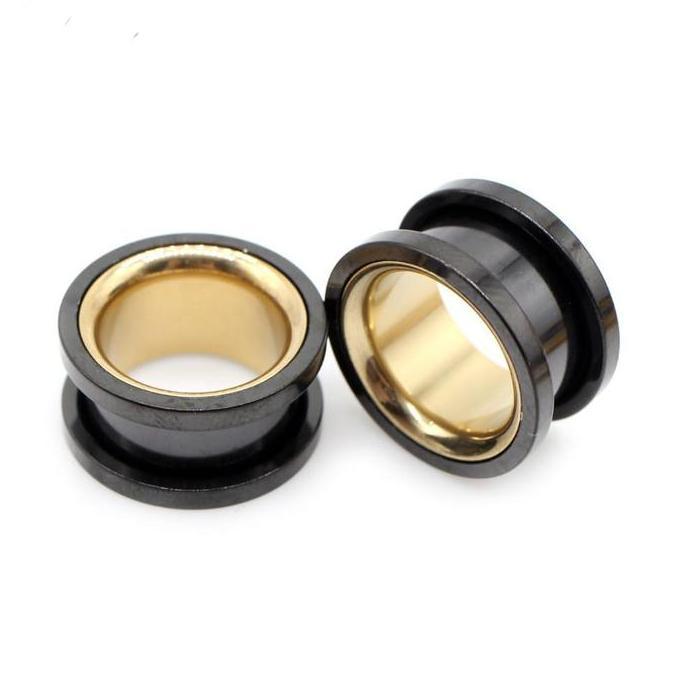 1PCS ( Bukan Sepasang ) Anting Smiple Hollow Stainless Steel Flared Ear Plugs Tunnel Expander Stretc