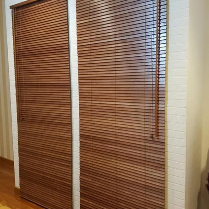 IRVN - Krey Kayu Horizontal Tirai Jendela Minimalis Elegan Krey Kayu Horizontal Tirai Jendela Minima