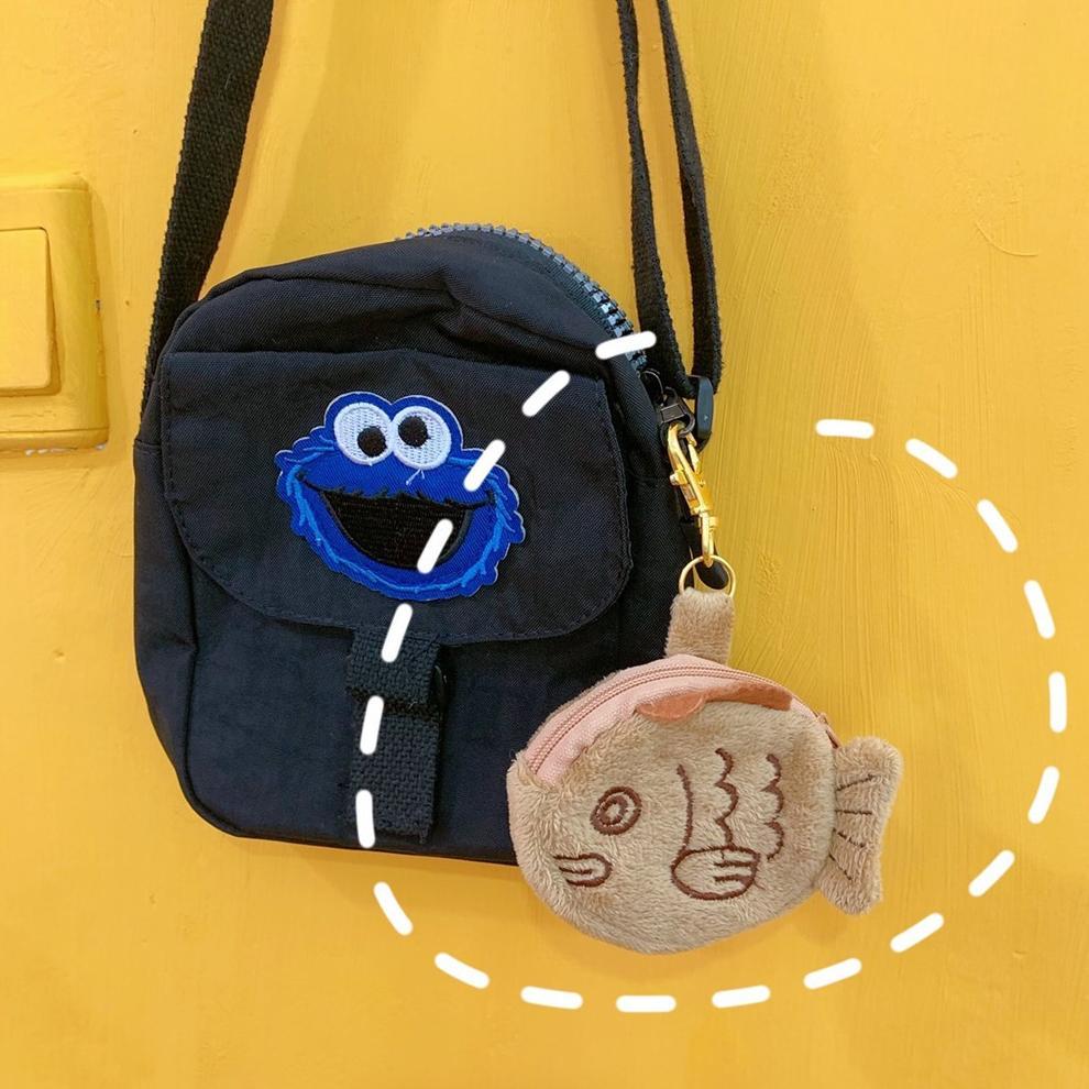 Dota Dompet Koin Headset Taiyaki Kue Ikan Import Jepang Bulu Plush Purse Ready Tanpa Nunggu