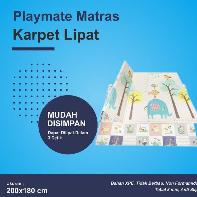 Playmat Karpet Lipat Bayi Karakter Ukuran 180x200