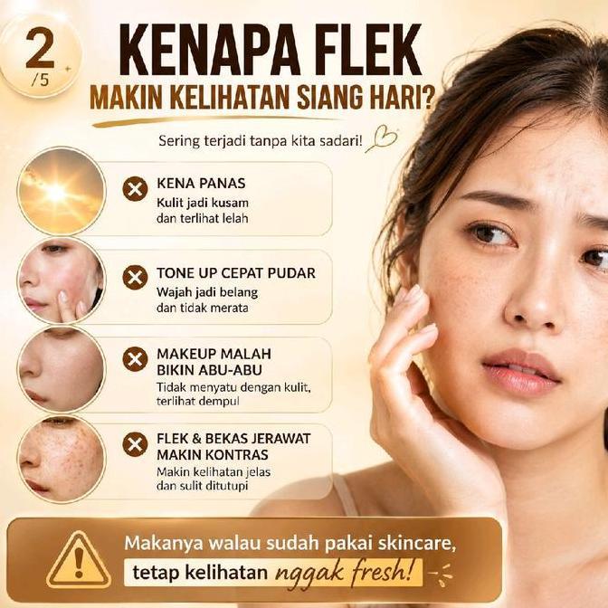 Inventar - Lazy Secret Bedak Anti Flek Krim Siang Stay Glow Bantu Samarkan Flek Cerahkan Wajah Kusam