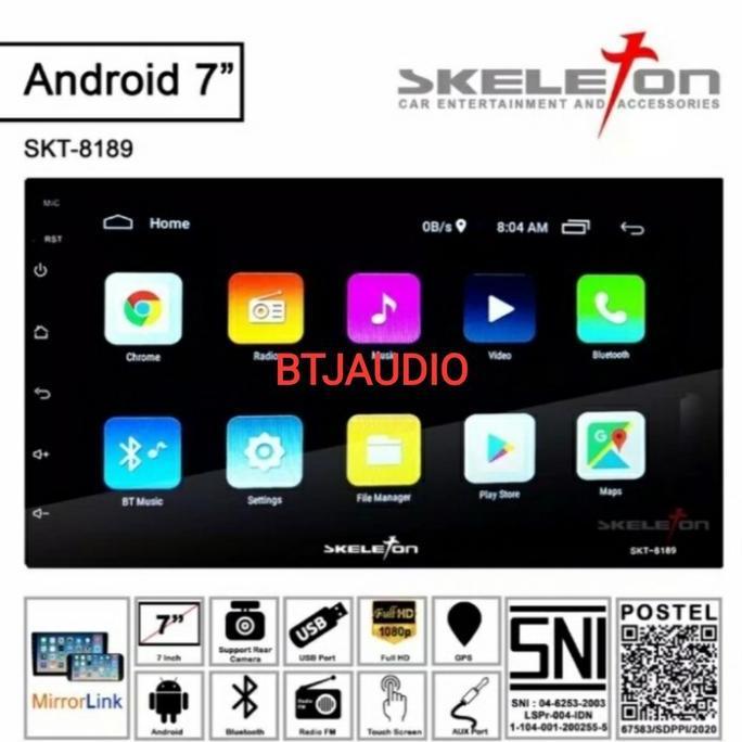HEAD UNIT TAPE MOBIL DOUBLE DIN ANDROID SKELETON LAYAR 7 INCH terlaris